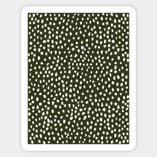 Olive Green Dalmatian Print Sticker